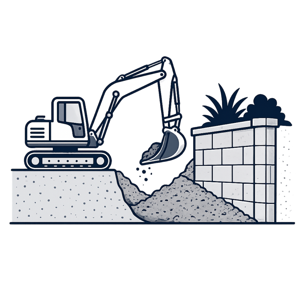Retaining Wall Excavation process icon