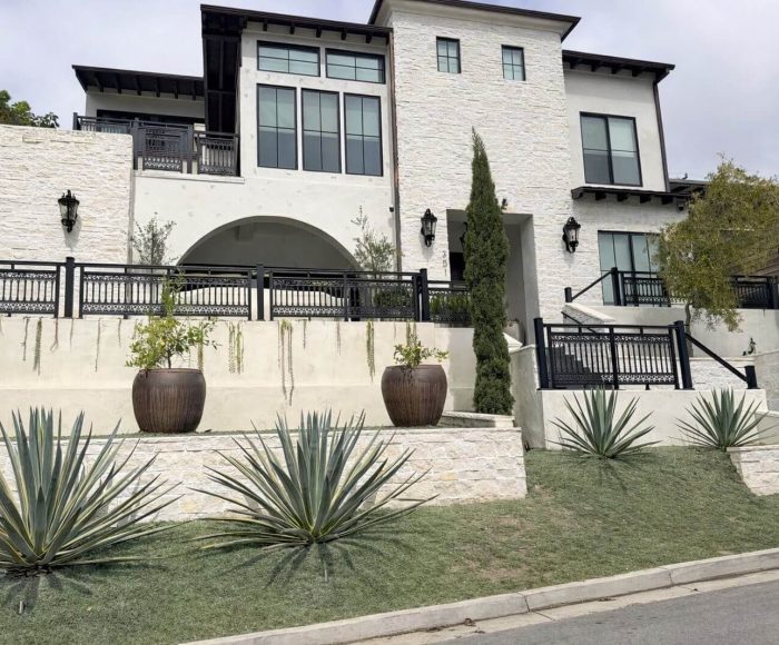 Modern residential retaining wall installation in Orange County